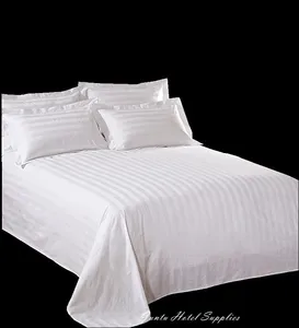Juntu होटल की आपूर्ति धारियों/सादे/कपास/बिस्तर linens/बिस्तर सेट