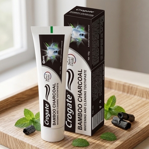 Dentifrice Crogate Double <span class=keywords><strong>Action</strong></span> <span class=keywords><strong>Charbon</strong></span> Menthe 100g pour Usage Domestique, Blanchiment des Dents Adultes, Protection Contre les Caries, Nettoyage en Profondeur, Hygiène Buccale - Product Image 1