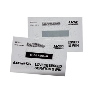 Cartes à gratter personnalisées pour révélation de <span class=keywords><strong>prix</strong></span>, cartes à gratter promotionnelles avec logo personnalisé, cartes à gratter pour gagner des réductions pour la publicité d'entreprise - Product Image 2