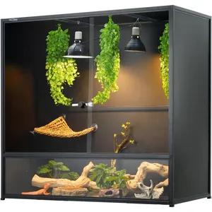Grand enclos pour reptiles de 230 gallons, terrarium de 48x24x46 pouces de hauteur pour dragons barbus, pythons <span class=keywords><strong>ball</strong></span> pythons, porte en verre à ouverture frontale - Product Image 1
