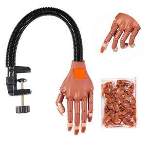 Main d'entraînement mécanique flexible pour la pratique des ongles, avec embouts, modèle prothétique en résine et métal, outil de présentation pour la manucure et le nail art - Product Image 5