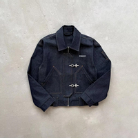 Veste en jean denim coupe courte, design personnalisé, avec fermeture à fermoir robuste, pour les métiers du bâtiment, du mécanicien et du travail général, style bomber, vêtement de travail