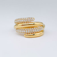 Anello Aperto Lussuoso in Oro Giallo 18K, Bracciale con Diamanti Creati in Laboratorio, Collana da Uomo, Orecchini in Oro, Gioielli Cristiani