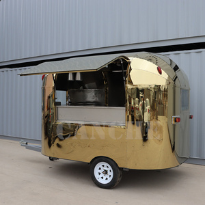 รถตู้เบอร์เกอร์รถบรรทุกอาหารแบบมีล้อมาตรฐานอเมริกันล้อรถร้านขายอาหารสีทองออกแบบได้ตามต้องการ - Product Image 3