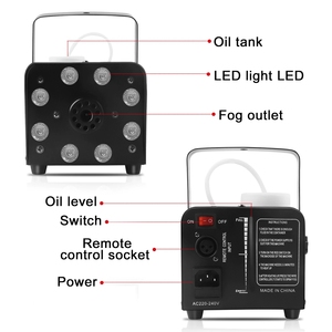 Nouvelle unité d'effets spéciaux professionnelle 700W RGB 3-en-1 LED Mini Générateur de Brouillard avec Télécommande Sans Fil IP20 Utilisation Intérieure Débit de Fumée 200 CFM - Product Image 3