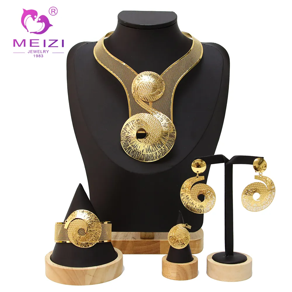 MEIZI Jewelry conjunto de joyas de oro italiano para mujer 18K