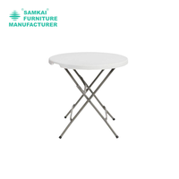 Table de bar pliante ronde blanche chic SK-ZDZ-B003 110cm pour soirées en plein air et usage commercial