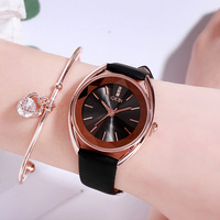 Montre élégante et raffinée pour femme, montre-bracelet simple à quartz, montre à bracelet en cuir pour femme