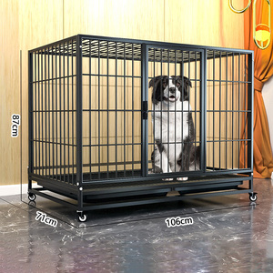 กรงสุนัขพับได้แบบโลหะพร้อมถาด  กรงสัตว์เลี้ยงขนาดเล็ก - Product Image 3