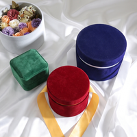 Boîte Cadeau Cylindrique Rigide en Velours Rond Élégant Personnalisé avec Ruban et Couvercle pour Fête Prénuptiale, Anniversaire, Bonbons et Cadeaux