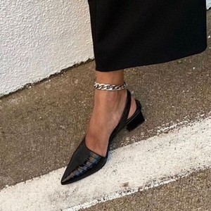 <span class=keywords><strong>Sandalias</strong></span> Retro de Tacón Medio con Punta Cerrada, Talla Grande, Color Sólido, para <span class=keywords><strong>Mujer</strong></span>, Verano - Product Image 4