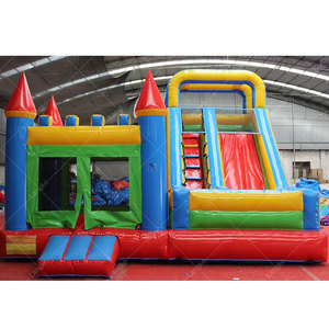 Thương Mại <span class=keywords><strong>Inflatable</strong></span> Jump House <span class=keywords><strong>Red</strong></span> Blue Bounce Combo Trượt Nước Hồ Bơi Bouncy <span class=keywords><strong>Castle</strong></span> Để Bán - Product Image 1
