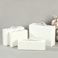 Boîtes cadeaux magnétiques mates de haute qualité avec poignée en PU, boîte cadeau pliable, emballage cadeau de luxe, boîtes en papier