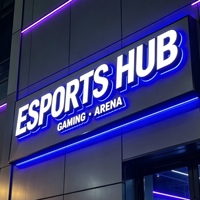 Letrero de Letras de Canal LED Acrílicas 3D Personalizadas con Iluminación Frontal y Trasera, Letrero Comercial Retroiluminado por LED 	 Letrero con Nombre de Empresa