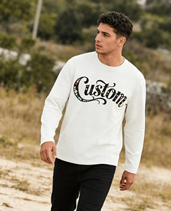 High Quality <b>Waffle</b> Cotton T-<b>shirt</b> Manufacturer Custom Heavyweight Crop Casual Long Sleeve T <b>Shirt</b> for Men - Product Image 3