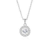 Collier en Moissanite 6mm, Pendentif Rond Effet Éclatant, Argent Sterling 925, En Stock, Vente en Gros, Bijoux Fins pour Boutiques