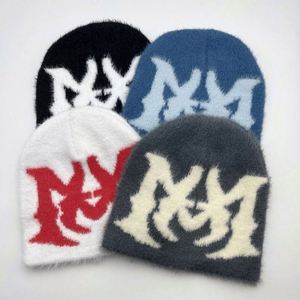 Wholesale New Arrival Faux Mink Fur Breathable <b>Waterproof</b> <b>Beanies</b> Custom Logo Jacquard Winter Knitted Hats High Quality Travel - Product Image 2