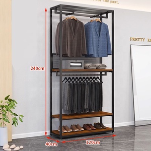 Tùy Chỉnh Người Đàn Ông Quần Áo Kệ Trưng Bày Kim Loại Và Gỗ Cửa Hàng Quần Áo May Hiển Thị Kệ Đứng Cửa Hàng Đồ Nội Thất Cho Trang Phục Cửa Hàng - Product Image 2