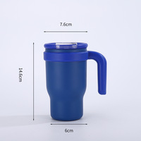 Gobelet isotherme portable en acier inoxydable 304 de 14 oz pour enfants, avec poignée et paille, idéal pour les sports de plein air et l'utilisation en voiture
