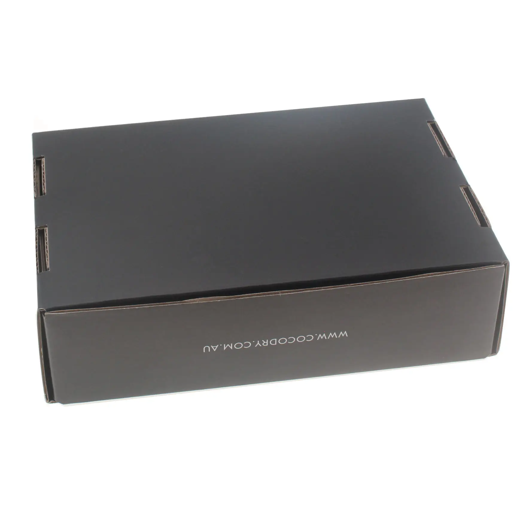 Çin toptan biyobozunur kraft kağit kutu ambalaj oluklu siyah nakliye kutusu giyim ambalaj hediye kutusu ile logo