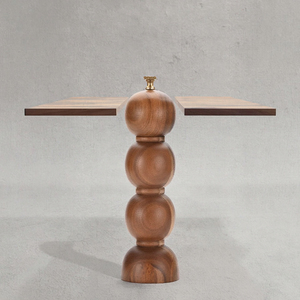 Wholesale Z/F GLOBAL EXPORT Gourd Shape Kitchen 8 Inch Acacia Wood Rotary Knob Manual Salt & <b>Pepper</b> <b>Grinder</b> Eco-Friendly - Product Image 3