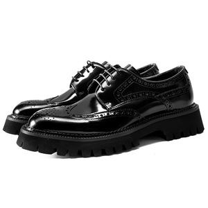 Zapatos Oxford de Cuero Negro para Hombre, con Punta Puntiaguda, Cordones, Suela de Goma Antideslizante, para Toda Temporada, Color Sólido, Envío Directo - Product Image 1
