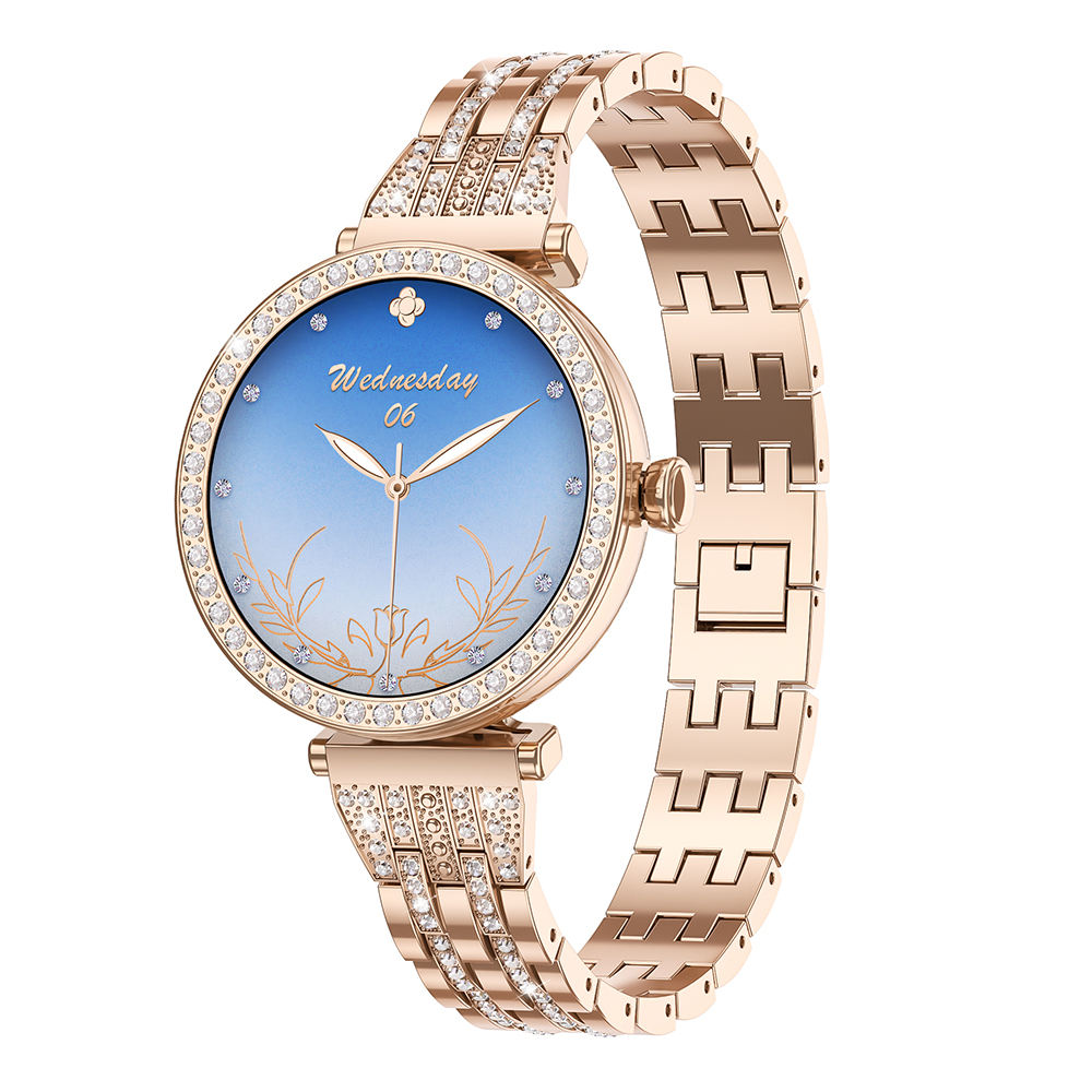 LC602C Fashion Smart Watch 2026 with 1.19 Inch AMOLED IP68 Heart Rate Monitoring Diamond Steel Smart Watch for Women