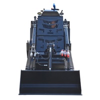 COUGAR Mini Skid Steer Backhoe Loader Front Loader yang Andal, Perkins, Kapasitas Muat 680KG, Penggerak Crawler, Pompa Hidrolik, untuk Konstruksi
