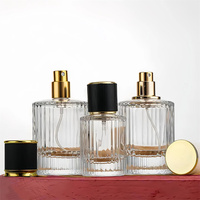 Flacons de parfum uniques de luxe vintage en verre rond avec bouchon à vis Atomiseur 30ml 50ml 100ml Capacité Emballage cadeau en boîte