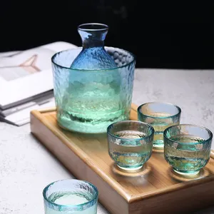 2022厂家批发日本创意玻璃酒套装清酒壶shoju家用酒杯熨烫壶小杯
