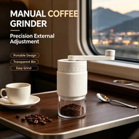 Moulin à café manuel 30 niveaux, portable, à meules en céramique réglables, pour presse française, café filtre et voyage