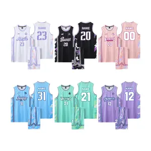 Camisa de basquete unissex personalizada de fábrica, camisa de basquete de 5XL para adultos, uniforme de basquete de sublimação personalizado, design mais recente