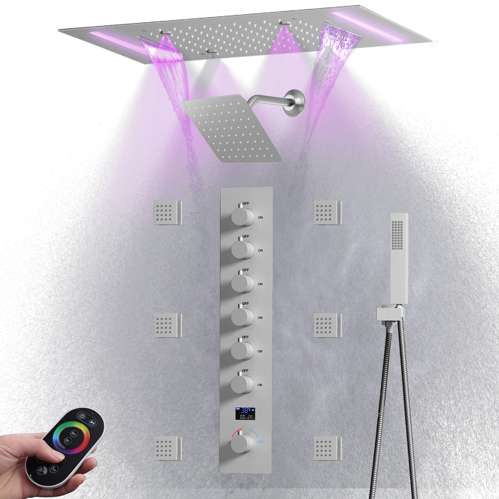 Brushed Nickel  LED digital display