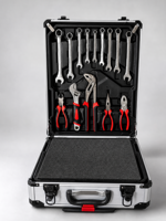 Kit d'outils de réparation automobile 186 pièces avec clé à douille CR-V, cliquet, pinces et coffret de rangement en aluminium