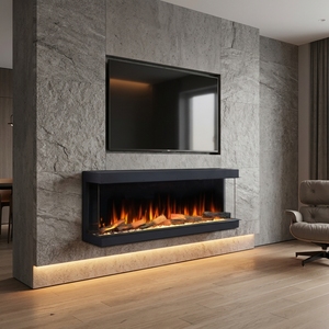 <span class=keywords><strong>Chimenea</strong></span> <span class=keywords><strong>Eléctrica</strong></span> <span class=keywords><strong>Panorámica</strong></span> de 3 Lados con Certificación CE y UKCA, de 33 a 100 Pulgadas, Empotrada en Esquina, con Control Inteligente por WiFi y Llama LED, para Hoteles, Oficinas y Centros Comerciales - Product Image 3