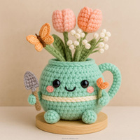 Tanaman Pot Rajutan Tangan Bergaya Baru Kreatif Mini Menggemaskan Positif Buatan Tangan Pot Bunga Rajut Crochet