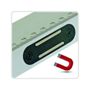 METRICA - 32214X NIVEAU PROFIL EN ALUMINIUM AVEC BASE GRADUÉE MAGNÉTIQUE-2 flacons en acrylique-NIVEAUX EAN 8001066322145 - Product Image 2