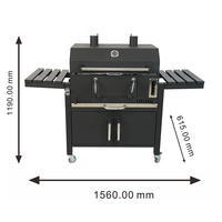 Offre Spéciale robuste grande armoire arrière-cour jardin réglable en hauteur chariot barbecue charbon de bois barbecues