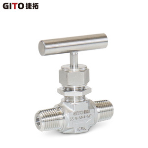 Robinet à aiguille monocommande haute pression 3000 PSI en acier inoxydable 316L forgé avec double filetage externe pour gaz, eau et huile - Product Image 2