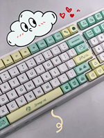 Keycaps personnalisés tendance de l'usine, matériau PBT XDA, 135 touches, design montagne enneigée pour clavier mécanique, mignon et populaire