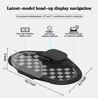 HUD-V5 Navigasi Mobil, Layar Head-Up Ultra HD, OBD & Pemantik Rokok, CarPlay dan Android Auto, Sensor Cahaya Terintegrasi