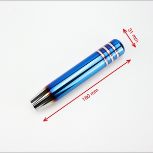 Pommeau de levier de vitesse universel de course JDM 18cm Bouton de voiture bleu brûlé Pommeau de levier de vitesse en alliage d'aluminium Pièces de carrosserie Ajustement universel - Product Image 4