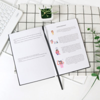 Cuaderno de tapa dura negro de lino con estampado personalizado, Diario espiritual para la salud mental, libro planificador motivacional de autocuidado diario