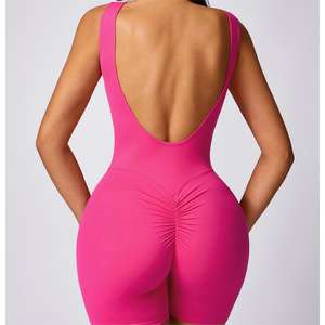 Vendita all'ingrosso di un pezzo con Zip sulla parte anteriore Yoga Activewear scunch Booty senza soluzione di continuità palestra donna tuta Fitness <span class=keywords><strong>abbigliamento</strong></span> donna - Product Image 6