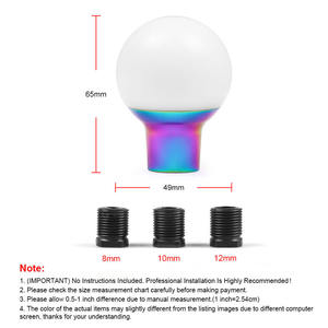 หัวเกียร์อะคริลิคสีดำขาวแบบปรับแต่งได้ ทรงกลม สีขาวบริสุทธิ์ สำหรับรถยนต์ฮอนด้า แอคคอร์ด - Product Image 5