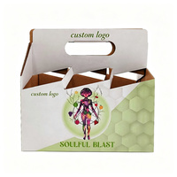 Carton d'expédition de boissons imprimé avec logo personnalisé, 4, 6 ou 12 packs avec poignée pour l'emballage de bouteilles de jus, de bière et de soda