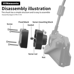 Durable <b>Single</b> Clamp Real-Time Sonar Mount Compatible With Fish Finder LOWRANCE ActiveTarget 2 VIN-JT-AT2 - Product Image 4
