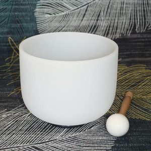 Bộ 7 Chiếc Bát Hát Bằng Pha Lê Thạch Anh Mờ Màu Trắng Cổ Điển 440Hz / 432Hz Với Vồ Và Vòng Chữ O Miễn Phí - Product Image 4