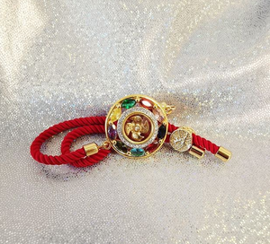 Braccialetto Portafortuna del Tempio Thailandese, Regalo Ideale, con Corda Rossa e Tormalina, Regolabile per un Giro di <span class=keywords><strong>Fortuna</strong></span> - Product Image 2
