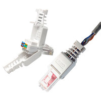 Cable de red Herramienta chapada en oro Enchufe gratis Ethernet RJ45 Cat5e Cat6 8P8C Conector de paso Enchufe modular sin herramientas